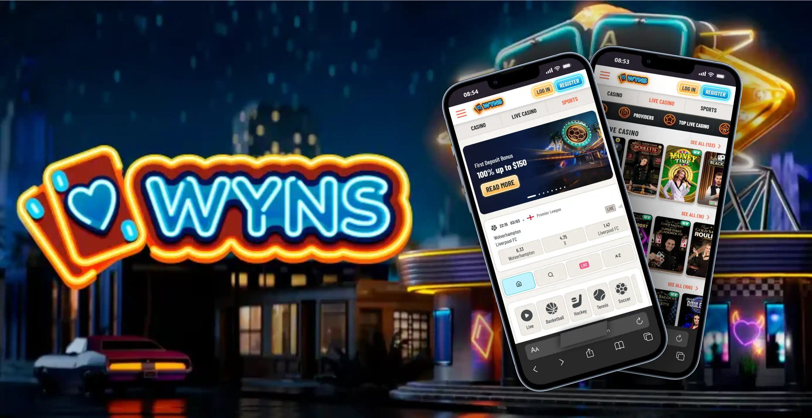Capture d'écran de l'app Wyns Casino